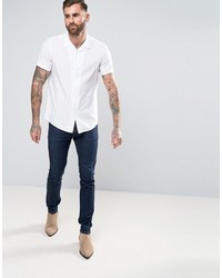 Asos Oversized Shirt In White With Revere Collar