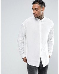 Asos Oversized Viscose Shirt In Off White
