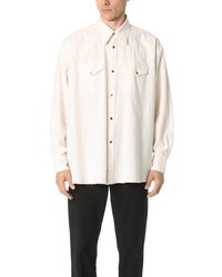 Our Legacy Oversized White Chambray Western Shirt