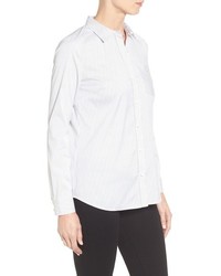 Petite Halogen Long Sleeve Poplin Shirt