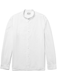 Acne Studios Pine Slim Fit Grandad Collar Cotton Poplin Shirt