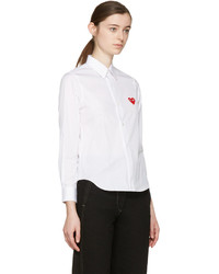 Comme des Garcons Play White Heart Patch Shirt