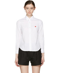 Comme des Garcons Play White Small Heart Shirt