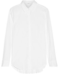 Tome Pleated Cotton Poplin Shirt White