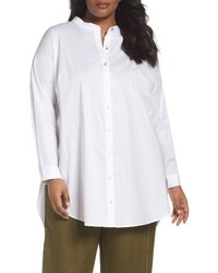 Eileen Fisher Plus Size Stretch Organic Cotton Shirt