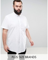 Asos Plus Stretch Slim Shirt In White