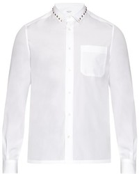 Valentino Rockstud Trimmed Cotton Poplin Shirt