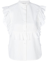 Helmut Lang Ruffle Bib Sleeveless Shirt