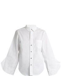 Toga Ruffle Trimmed Long Sleeved Cotton Shirt