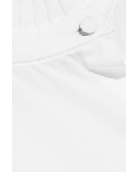 Alexander McQueen Ruffled Cotton Poplin Shirt White