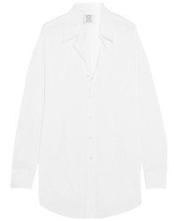 Vetements Secretary Oversized Stretch Cotton Blend Shirt White