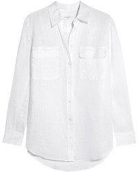 Equipment Signature Linen Shirt White