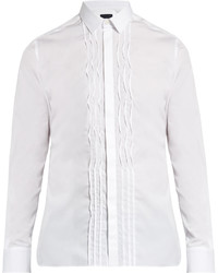 Lanvin Single Cuff Pleated Bib Cotton Shirt