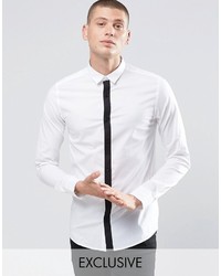 ONLY & SONS Skinny Shirt With Contrast Placket And Stretch