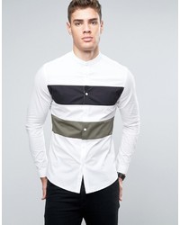 Asos Skinny Shirt With Cut And Sew
