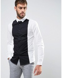 Asos Skinny Shirt With Square Cut And Sew