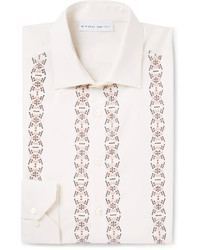 Etro Slim Fit Embellished Cotton And Silk Blend Shirt