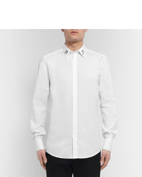 Dolce & Gabbana Slim Fit Embellished Cotton Poplin Shirt