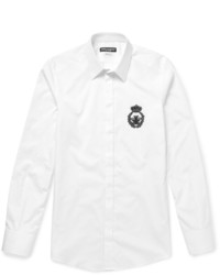 Dolce & Gabbana Slim Fit Embellished Cotton Shirt