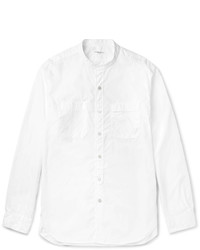 Engineered Garments Slim Fit Grandad Collar Cotton Poplin Shirt