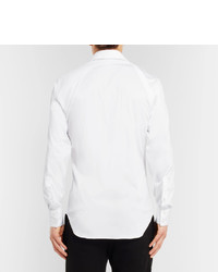 Alexander McQueen Slim Fit Harness Detailed Piqu Panelled Stretch Cotton Blend Shirt