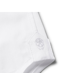 Alexander McQueen Slim Fit Harness Detailed Piqu Panelled Stretch Cotton Blend Shirt