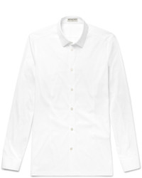 Balenciaga Slim Fit Stretch Cotton Blend Poplin Shirt