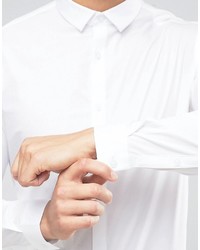 Asos Slim Shirt With Stretch In White
