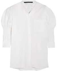 Haider Ackermann Smocked Cotton Shirt White