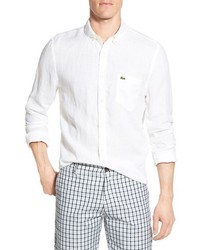 Lacoste Solid Linen Woven Shirt