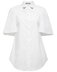Lela Rose Stretch Cotton Capelet Shirt