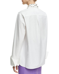 Derek Lam Studded Collar Poplin Shirt
