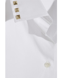 Valentino Studded Cotton Poplin Shirt White