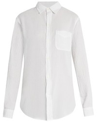 Current/Elliott The Prep School Crinkled Cotton Shirt