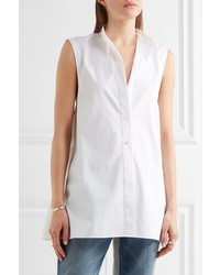 Helmut Lang Tie Back Cotton Shirt White
