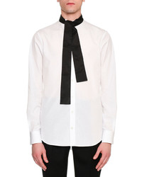 Alexander McQueen Tie Collar Cotton Shirt