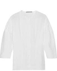 Emilia Wickstead Vanessa Pleated Silk Crepe Shirt White