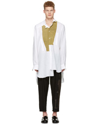 Loewe White Asymmetric Bib Shirt