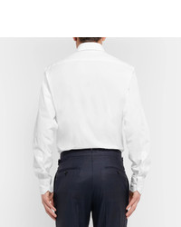 Ermenegildo Zegna White Cutaway Collar Cotton Poplin Shirt