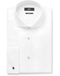 Hugo Boss White Jaiden Slim Fit Double Cuff Cotton Twill Shirt
