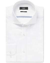 Hugo Boss White Jerrin Slim Fit Cutaway Collar Cotton Marcella Shirt