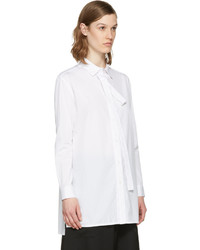 Y's White Loose Placket Shirt