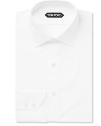 Tom Ford White Mitered Cuff Cotton Shirt