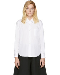 Comme des Garcons White Pointed Collar Shirt