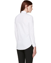 Saint Laurent White Poplin Tuxedo Shirt