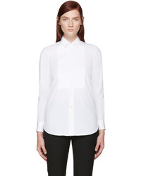 Saint Laurent White Poplin Tuxedo Shirt