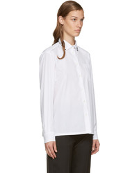 Valentino White Rockstud Collar Shirt