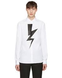 Neil Barrett White Single Thunderbolt Shirt