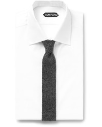 Tom Ford White Slim Fit Cutaway Collar Cotton Poplin Shirt