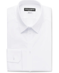 Dolce & Gabbana White Slim Fit Stretch Cotton Shirt